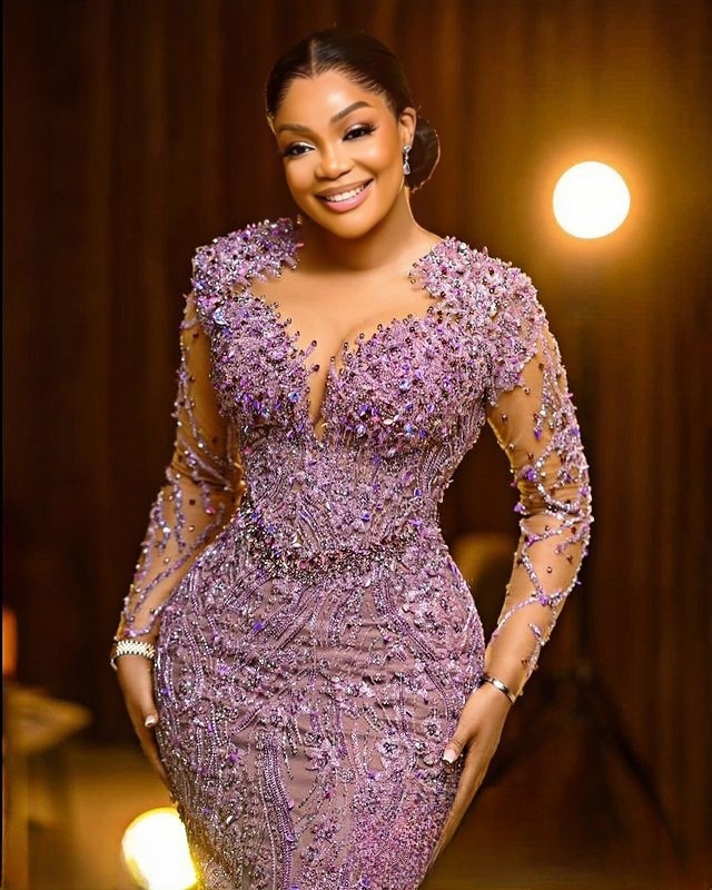 2025 Aso Ebi Lilac Sheath Prom Dress Beaded Lace Sexy Evening Formal Party Second Reception Birthday Engagement Gowns Dresses