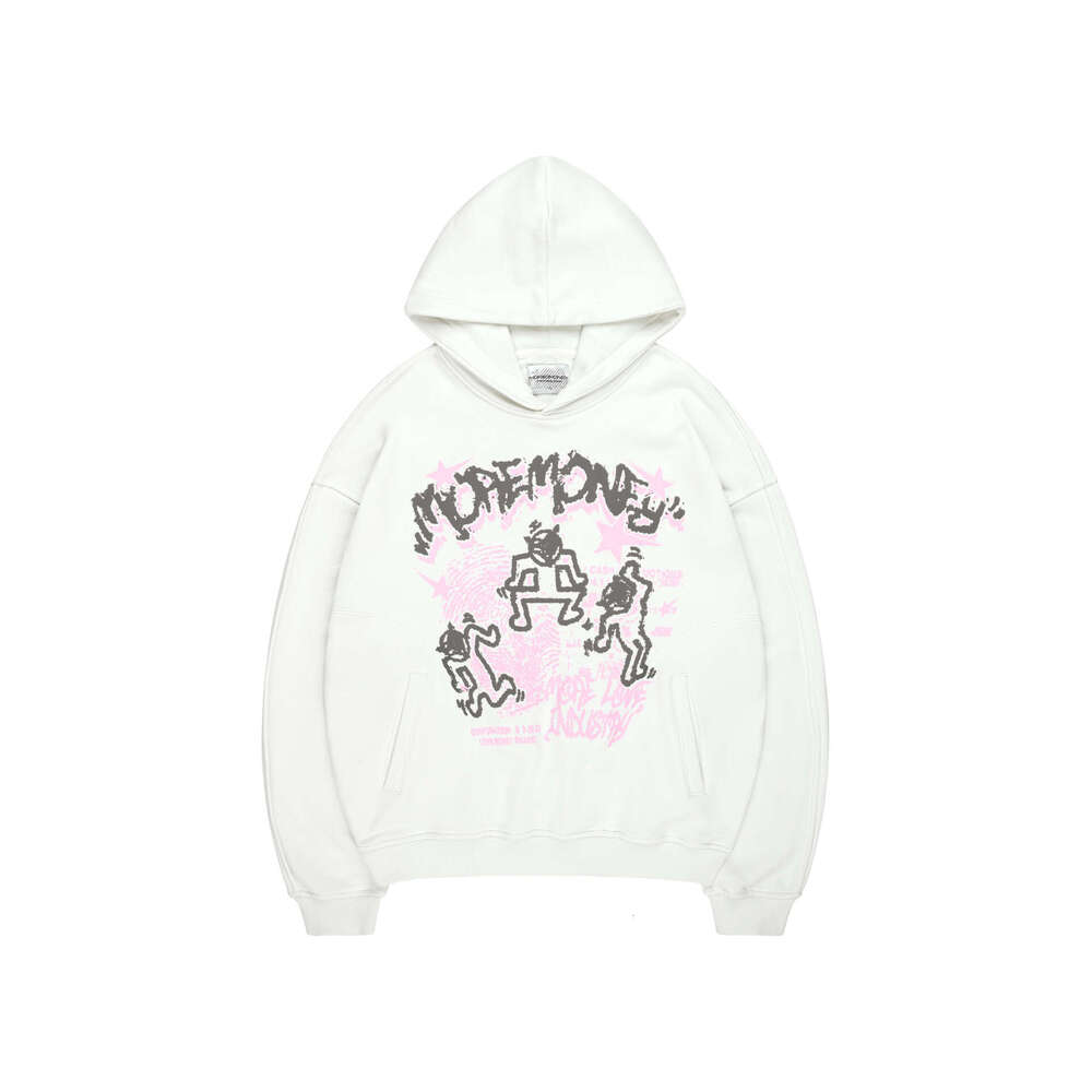 Sweatshirt graffiti printed pattern long sleeved pullover hooded sweatshirt jacket trendy outfit