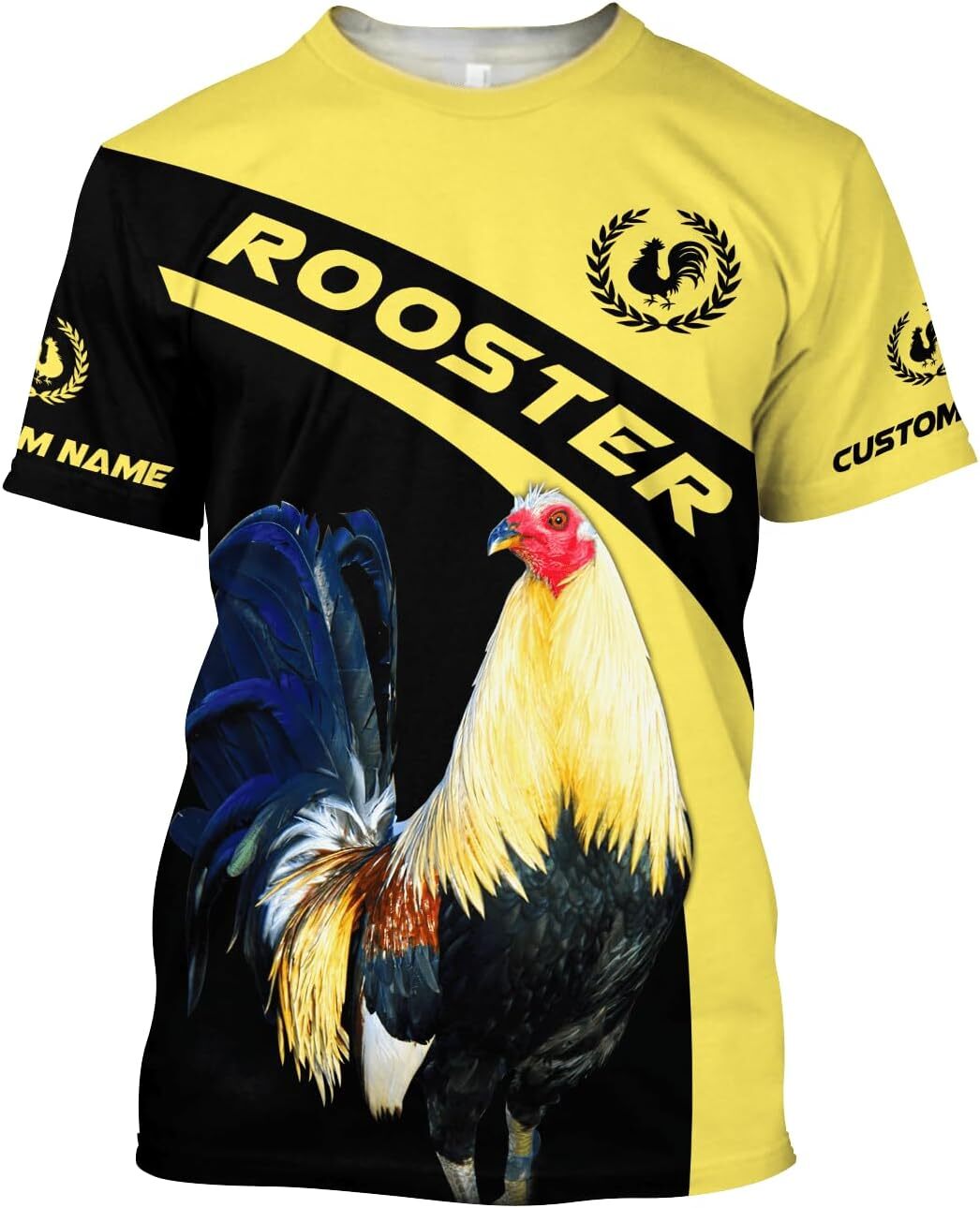 Mens T shirt Personalized 3D Rooster Name Lover T-Shirt for Men, Custom Rooster Shirt for Women, Rooster Gift for Unisex tee Casual tops summer clothe
