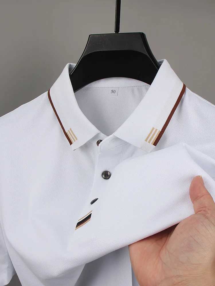 luxury Mens short sleeved T-shirt designer summer lapel business casual high-end mens polo shirt pure cotton New Korean top X250306