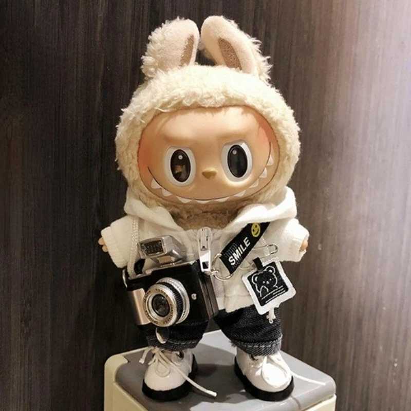 17cm Cute Mini Labubu Clothes Plush Hoodie Idol Dolls Jumpsuit Clothing Fans Overalls No Doll Accessories for Korea Kpop ExoT250307