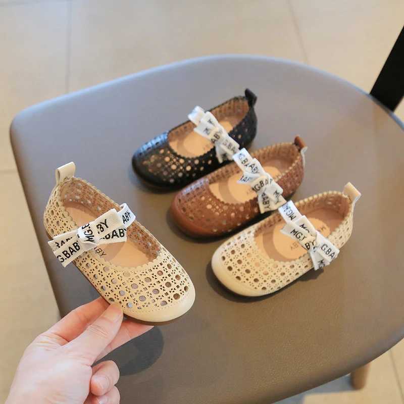 Girls Mary Janes Hollow-out Elastic Band Summer Breathable Kids Princess Shoes Classic Cover Toe Children Flat Shoe 21-30T250306