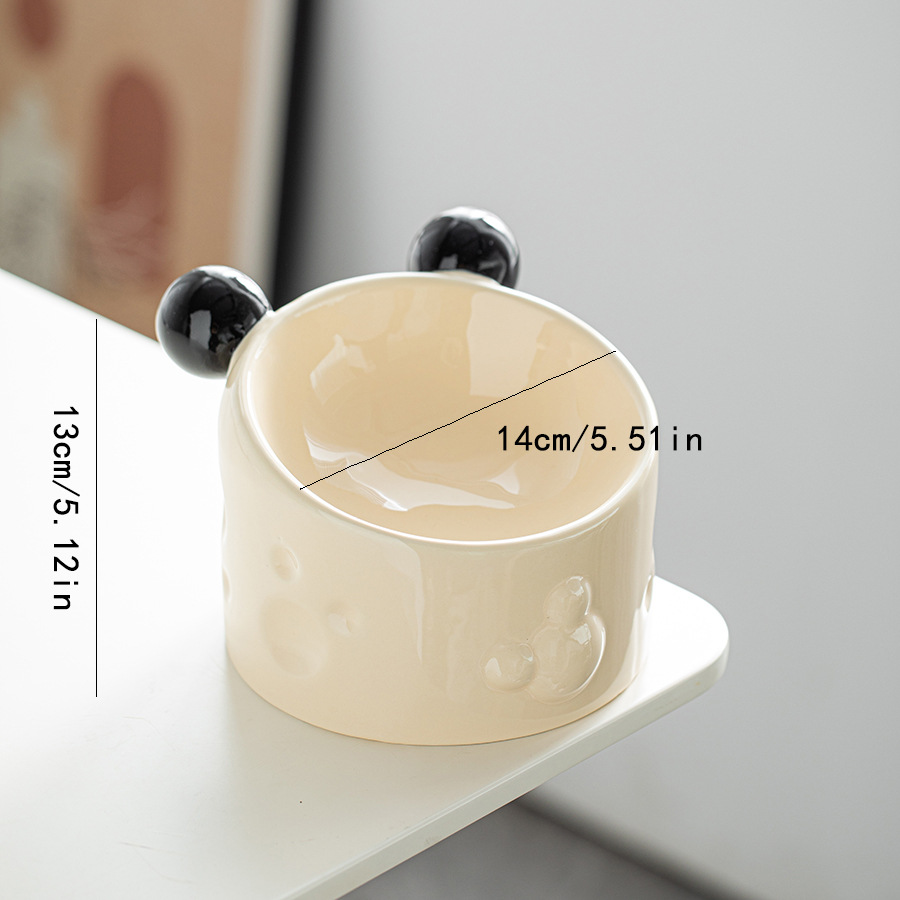 14 CM/5.5 Inch Extra Wide Ceramic Raised Cat Bowls, Porcelain Tilted Elevated Cat Food Water Bowl Dish, Stress Free Pet Feeder Bowls Dishes for Elder 