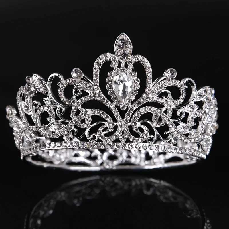 Fl Round Crystal Rhinestone Wedding Tiaras Bridal Hair Accessories Kids Crown for Cake Topper Festival Party Pr Gift X250306