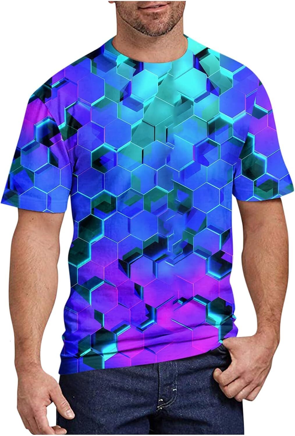 Mens T shirt Mens Novelty Tee Shirts 3D Printed Short Sleeve Summer Casual Graphic T-Shirts, tee Casual tops summer clothes