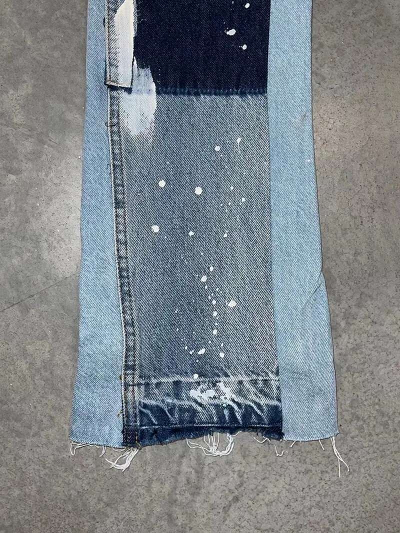 Punk High Street Raw Edge Micro-Trumpet Skinny Jeans Men Y2k Pants 2024 New Biker Rock Style Low-Rise Stretch Or Length Pants