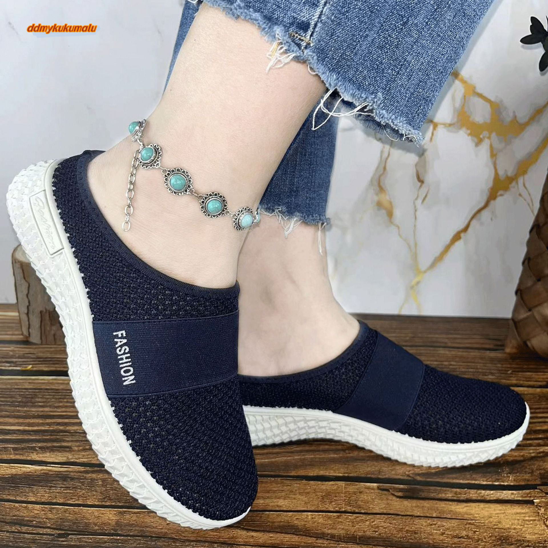 Temu thick soled women's breathable semi slippers, single shoes, casual shoes for women #ddmykukumalu