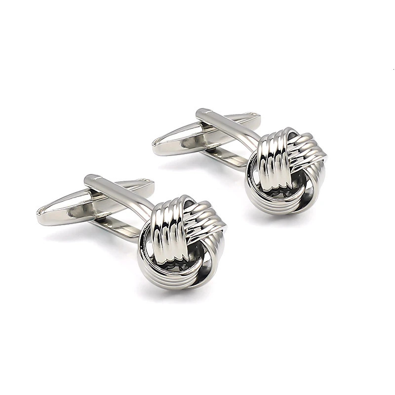 High-End Fashion Mens Shirts Cufflinks Geometric n Silver Color Round Groom Wedding French Cuff link Fathers Day 250227