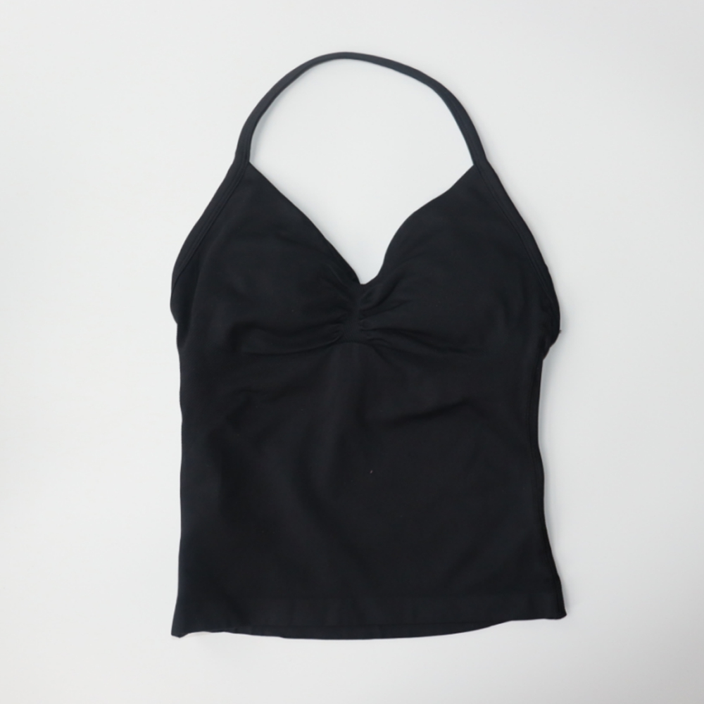 New Longline Strappy Top Sports Vest Women Seamless Yoga Tank Tops Ruched Backless Gym Clothes Workout Sleeveless Shirts With Chest Padded Outfit Bra