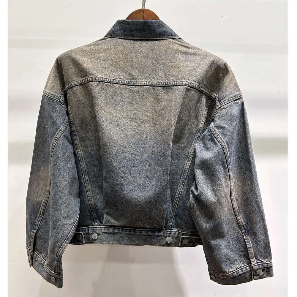 High Quality AC Women's Denim Coat Single Breasted Simple Casual Fashion Loose Classic Silhouette Denim Jacket 2025 New