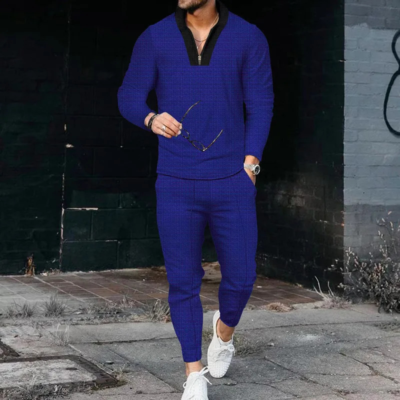 Mens Summer Clothing y V Neck Shirts Short Sleeve Set Casual Man Shorts Tracksuit Outfits Social Golf Lapel TShirts 250306