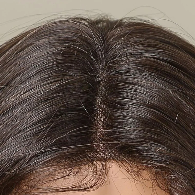 Chestnut brown silk base european virgin hair topper human hair toupee for women 15x16cm straight with clips