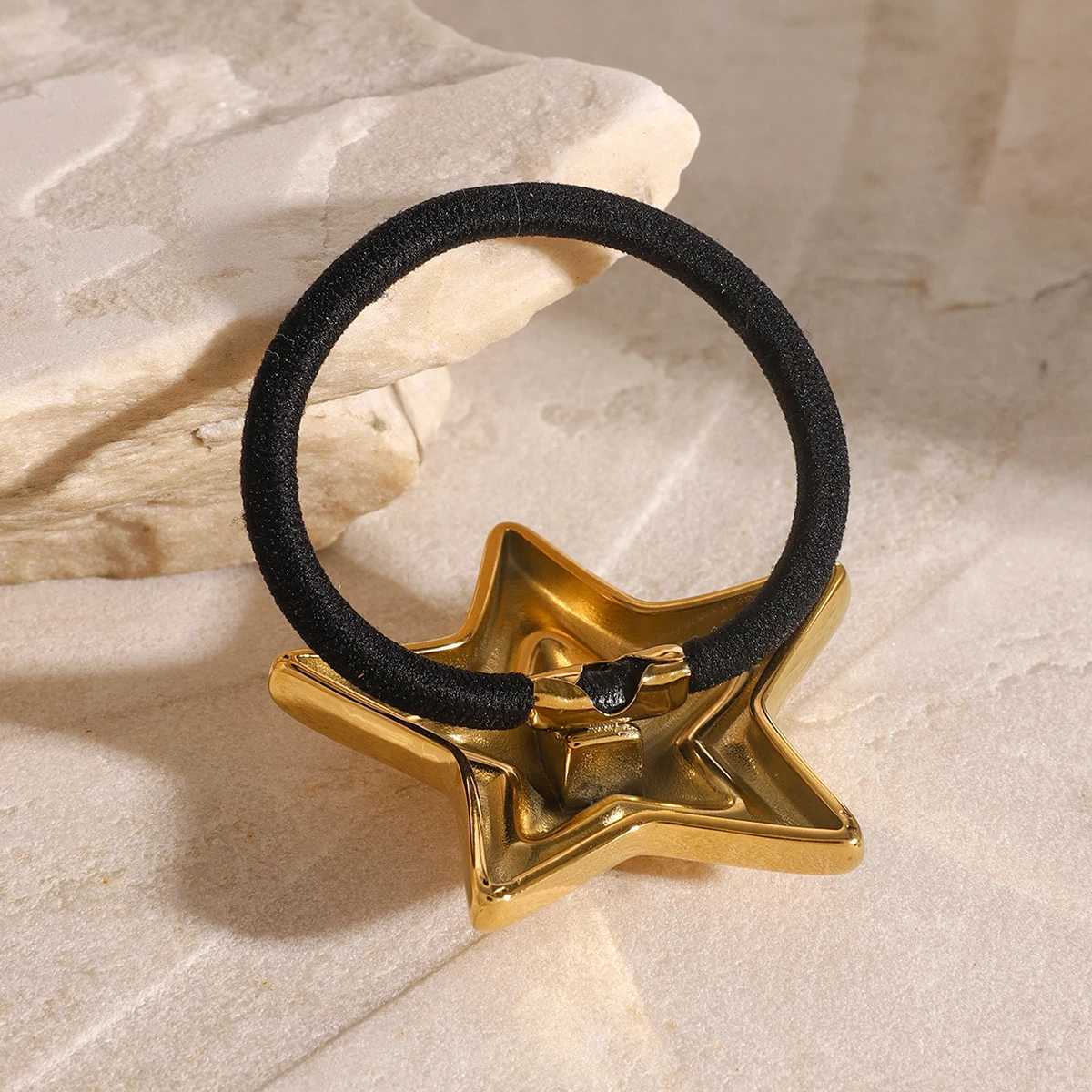 Youthway Stainless Steel Metal Five Point Elastic Hairband Rope Waterproof 18K Gold Plated Hair Jewelry 2024 X250306