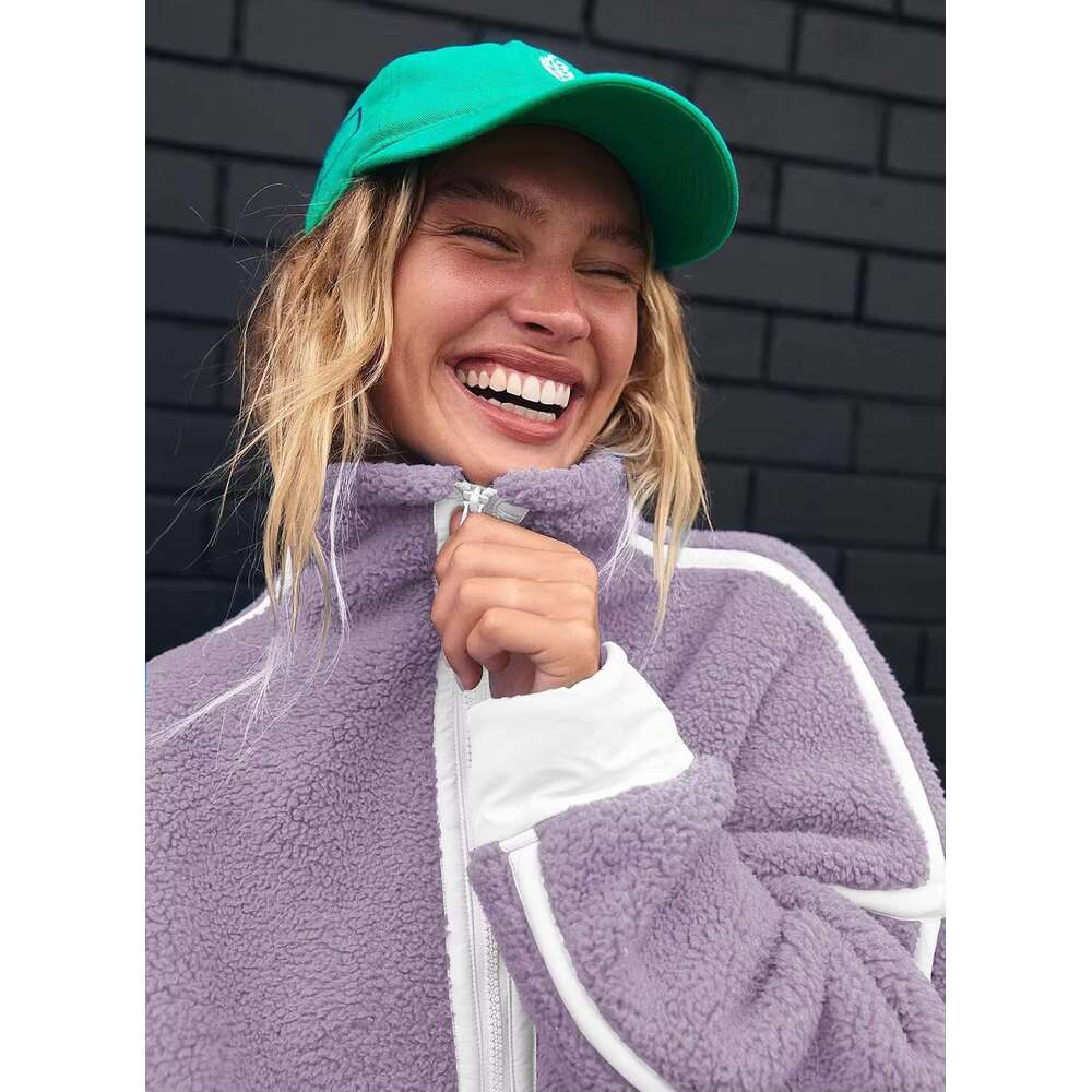 Fall Winter Fashion Casual Half Zip Turtleneck Pullover Hoodies Ladies Women's Sherpa Fleece Sweatshirt Wholesale