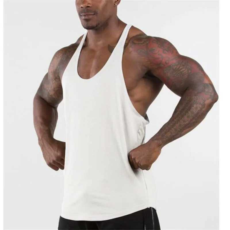 Muscleguys Gyms Singlets Mens Blank Tank Tops 100% Cotton Sleeveless ShirtBodybuilding Vest and Fitness Stringer Casual ClothesT250318