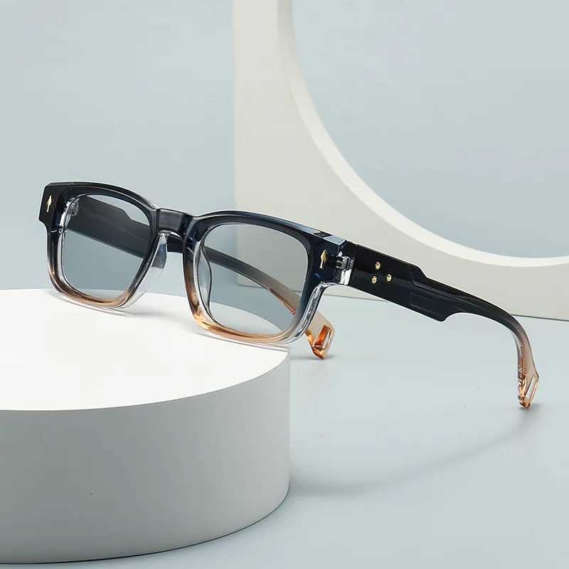 Fashion Brand Designer Gradient Shades UV400 Men Trending Rivets Punk Sun Glasses High Quality Women Retro Square SunglassesXJ250306