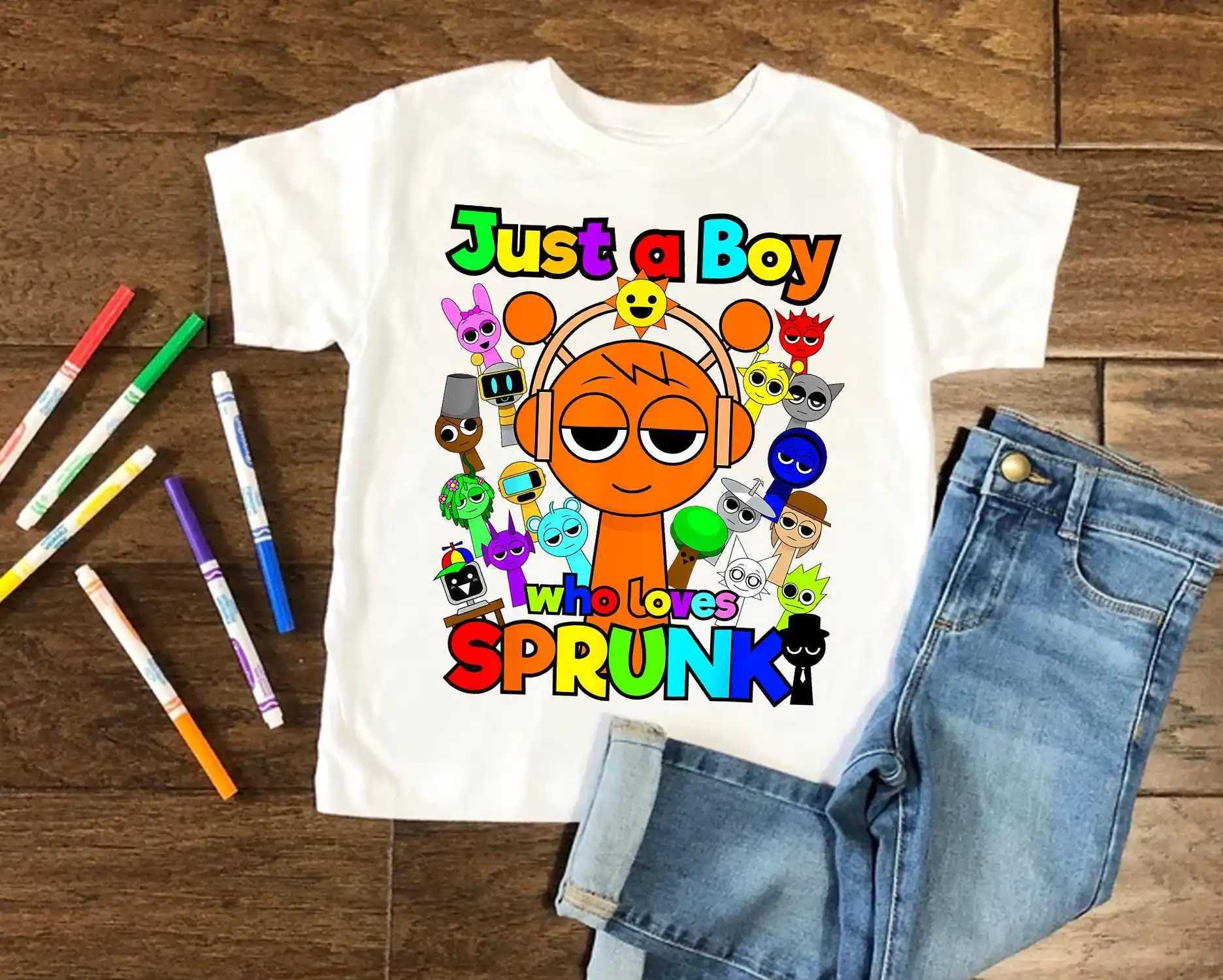 Kids T Shirts Game Sprunki Incredibox Cartoon Print Boys T shirt Summer Casual Short Sleeve Baby Girls Clothes Children Tee TopsT250306