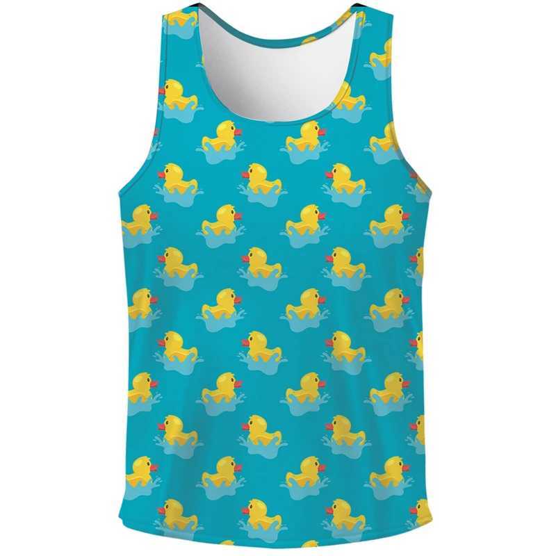 Funny Duck 3D Print Tank Tops Mens Fashion Streetwear Vest Oversized Sleeveless Tank Top Bodybuilding Fitness Gym Man ClothingT250318
