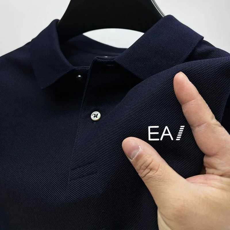 2025 Summer quality short-sleeved sports shirt Business casual T-shirt mens high-end breathable fashion printed polo shirt X250306