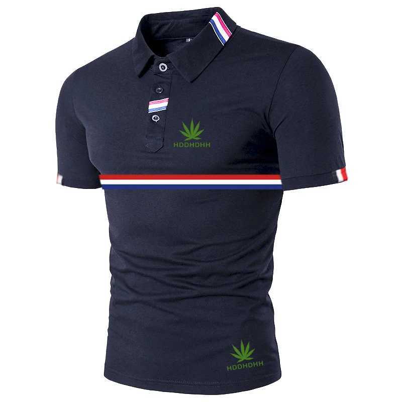HDDHDHH Brand Printed Polo Striped Decorative T-shirt Lapel Clothing Shirts Short Sleeve For Men Casual Solid Color Top X250306