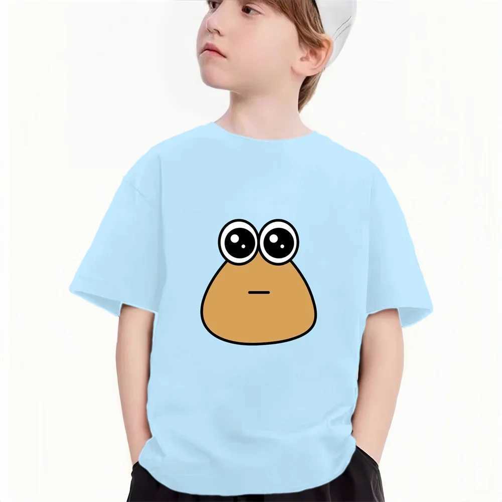 Children TShirt Affordable Soft Cute Fashion for Kids POU Cartoon Print Casual Fit Versatile Gift for Boy Girl Korean Style TeeT250306