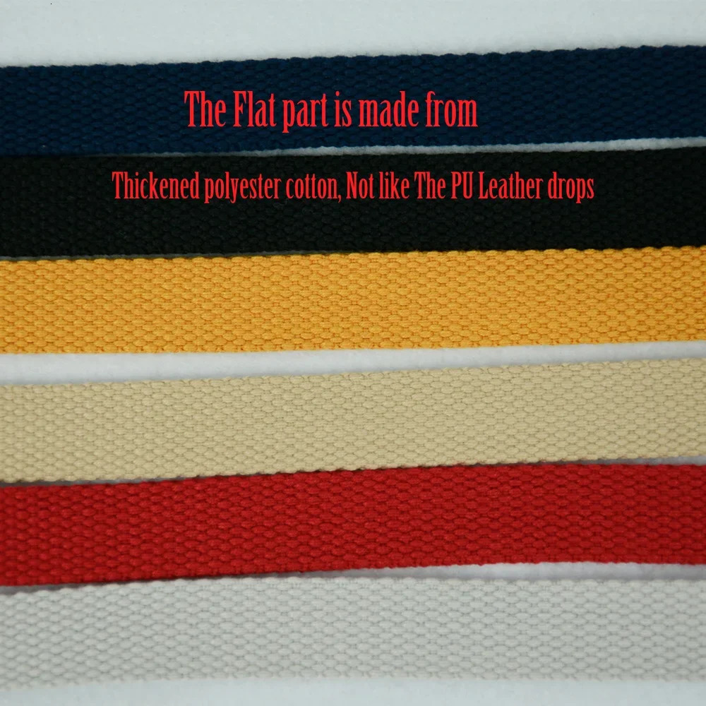 Arrival Long Thicken Polyester Cotton Flat Handles With Faux Leather PU Drop End with Silver Rivet for OBag for EVA O Bag 250228