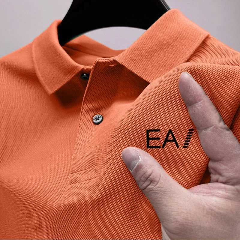 2025 Summer quality short-sleeved sports shirt Business casual T-shirt mens high-end breathable fashion printed polo shirt X250306