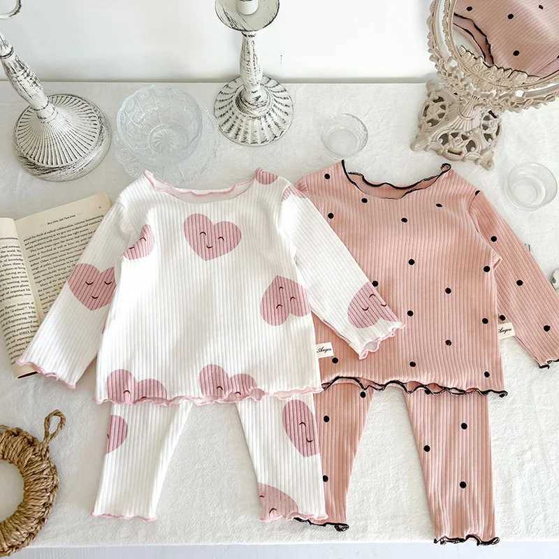 MILANCEL 2023 Baby Pajama Set Dot Printing Baby Girls Pajamas Wearing Preschool Girls Indoor Clothing Set M250306