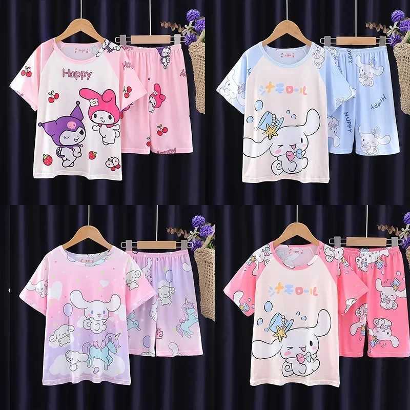 Anime Summer Children Pajamas Set Kids Cartoon Casual Homewear Loose Comfortable Pajamas M250306