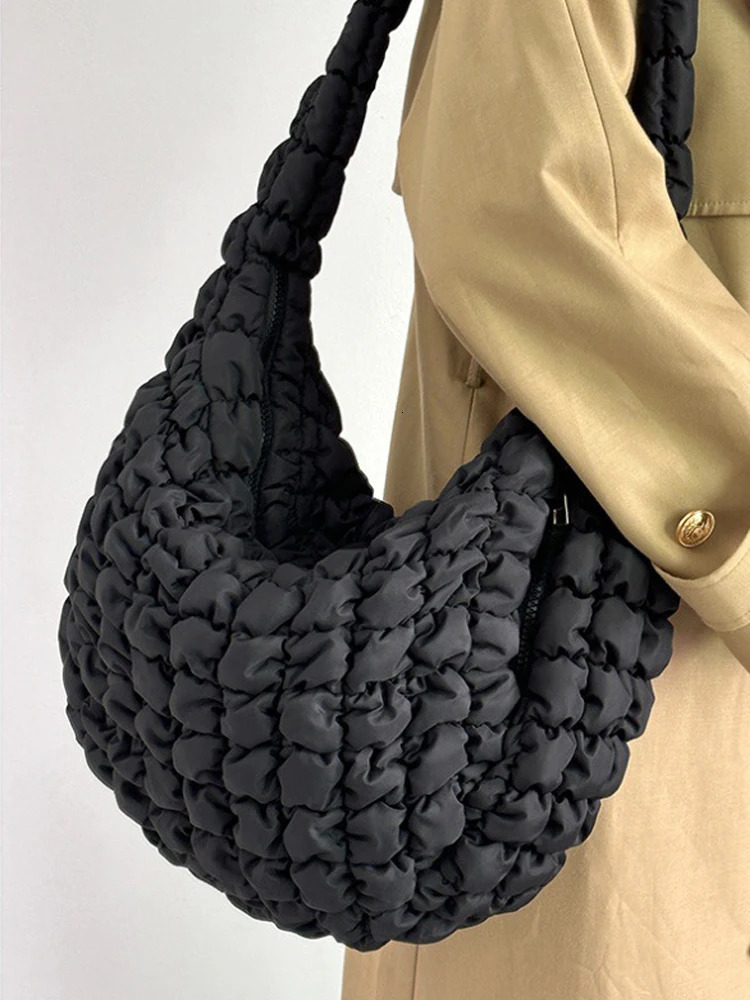 Korean Fold Puff Cloud Bag Womens Large Capacity Dumpling Bag Single Shoulder Crossbody Bag Fashion Tote Bag 250306