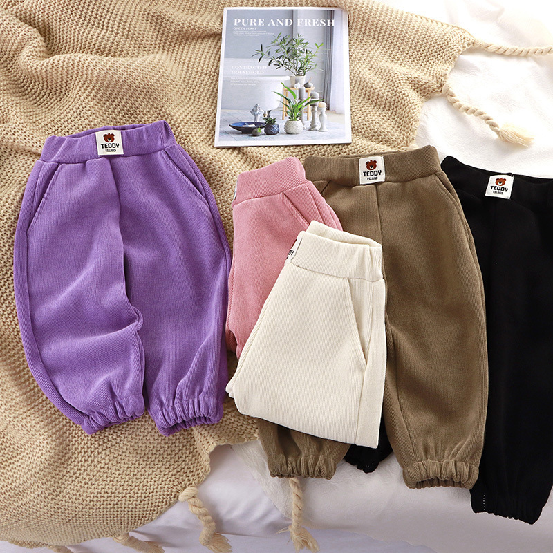 Ddmyshoesvip Spring Korean Edition Sports Middle Large Boys Outerwear Veet Girls Soft And Skin Friendly Children Pants