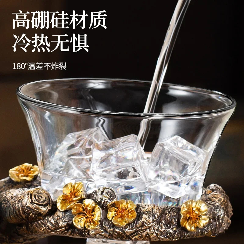 Glass Tea Set Home Kung Fu Tea Cup Magnetic Suction Teapot Artifact 250305