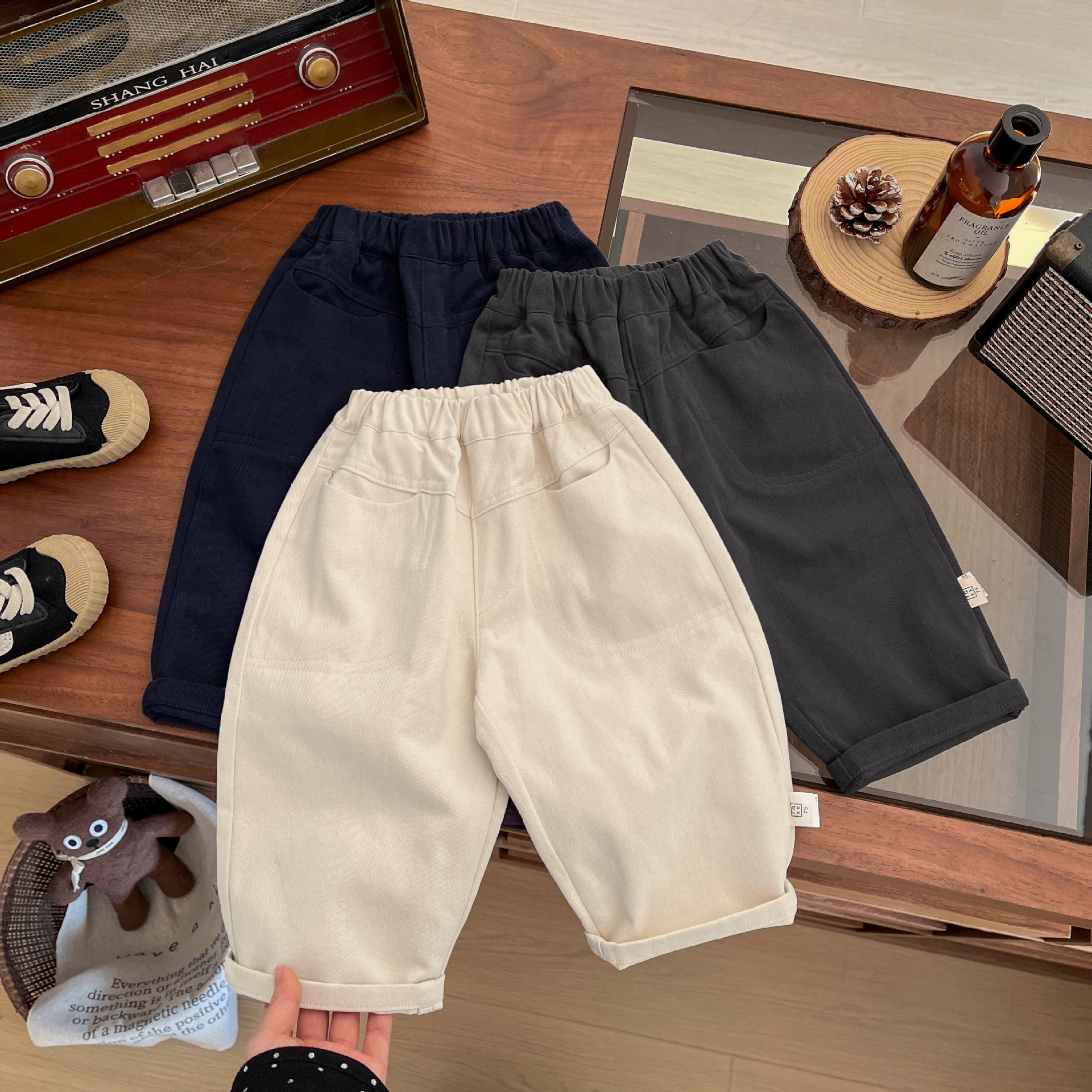 Ddmyshoesvip Men And Women S Casual Spring New Children S Solid Color Versatile Straight Leg For Autumn Stylish Baby Pure Cotton Pants