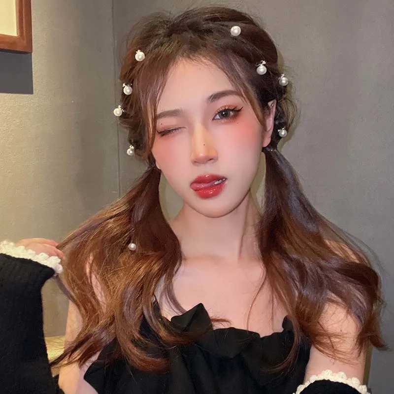 10 pieces of white small pearl clasps suitable for girls retro simple weaving bridal hair clasps side clips hair style accessories X250306