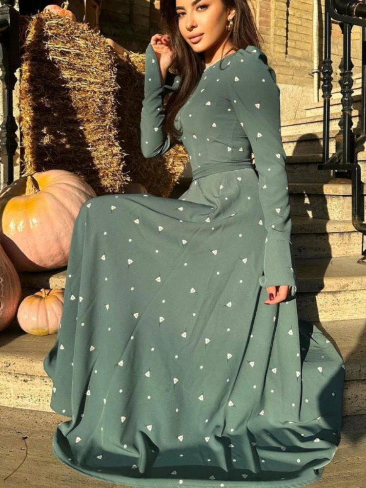 Eid Muslim Dress for Women Abaya Morocco Party Dresses Ramadan Lace-up Abayas Print Vestidos Largos Islam Dubai Arab Long 250305