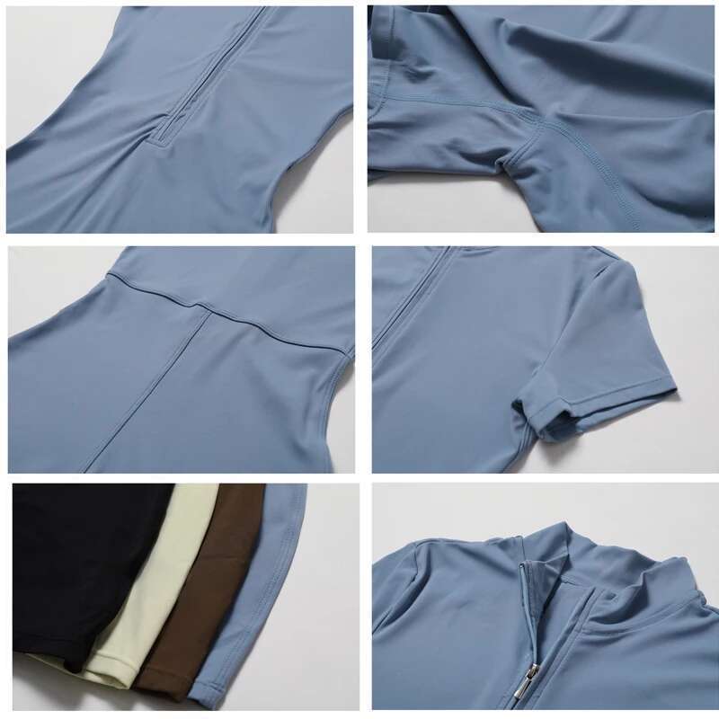 Summer Women's One-Piece Yoga Pants Short Sleeve Shorts Overalls Outerwear High Elastic Cycg Seamless Bodybuilding Bodysuit KLMY