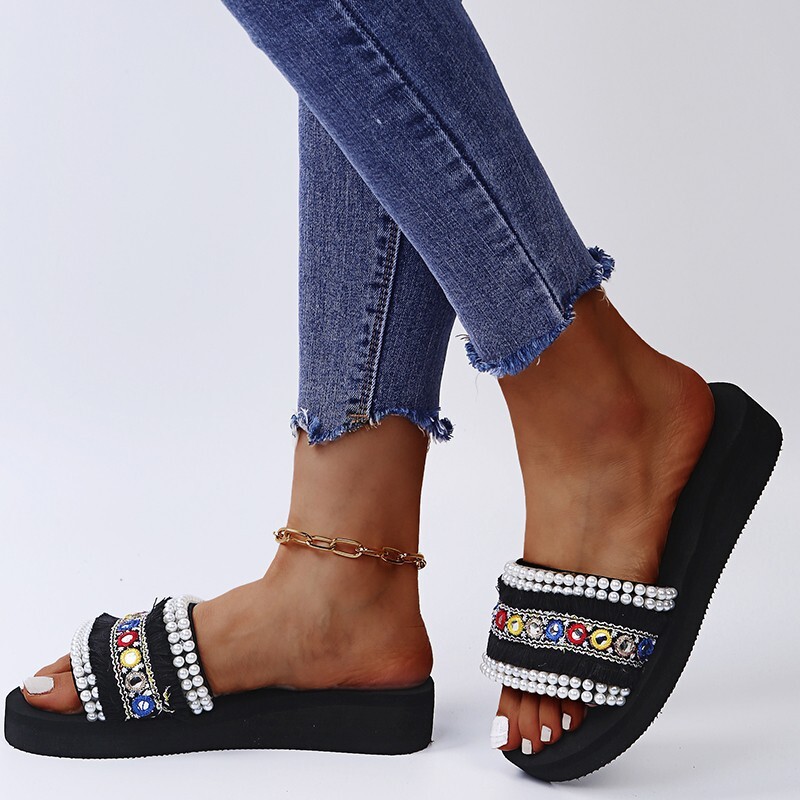 Thick summer 2025 women's vacation thick soled plus size new fashion beach shoes temu sandals ddmykukumalu