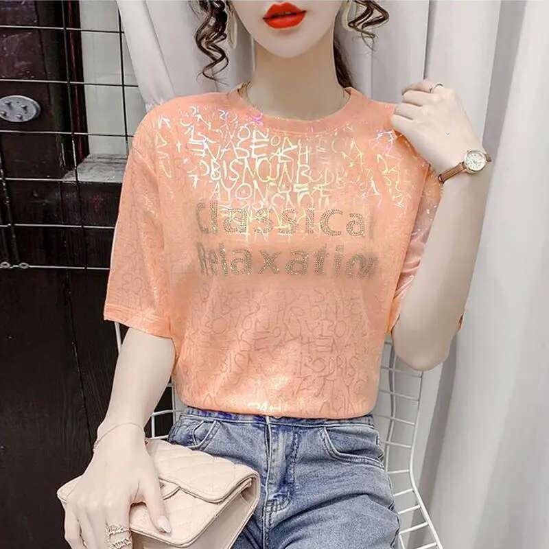 Women's Summer New Style Fashion Simplicity Printing O-Neck Short Sleeve T-Shirt Women Clothes Temperament All-Match Casual Tops