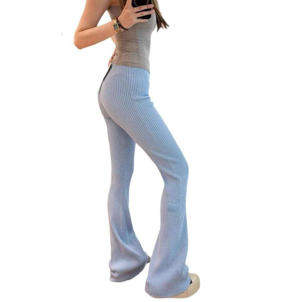 New Leg Knitted Or Hing Micro Flared Pants For Women, High Waisted Slim Fit And Lazy Casual Pants, Spicy Girl