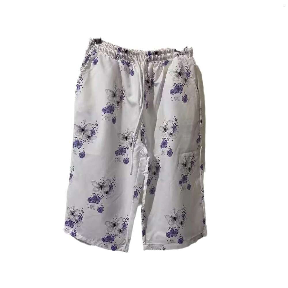 European American cotton en pocket elastic casual women's five quarter pants 2025 new style chic and elegant clothing