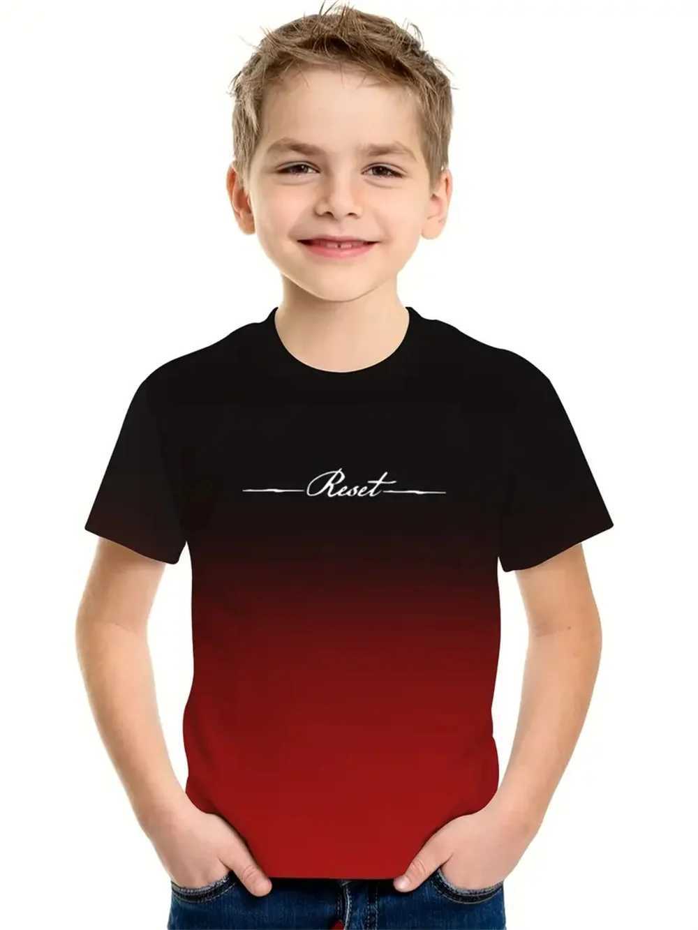Simple Kids Boys Clothes 3d Print Tee Shirt Short Sleeve Simple Childrens Clothing Fashion T Shirt For Boys Top TeeT250306