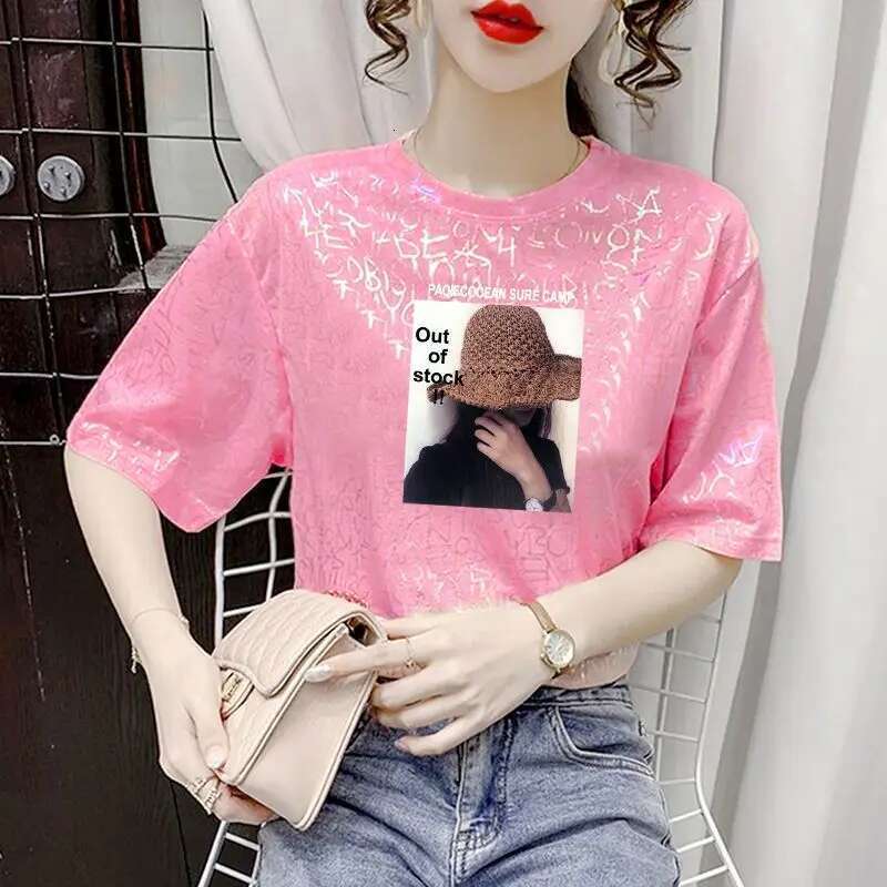 Women's Summer New Style Fashion Simplicity Printing O-Neck Short Sleeve T-Shirt Women Clothes Temperament All-Match Casual Tops