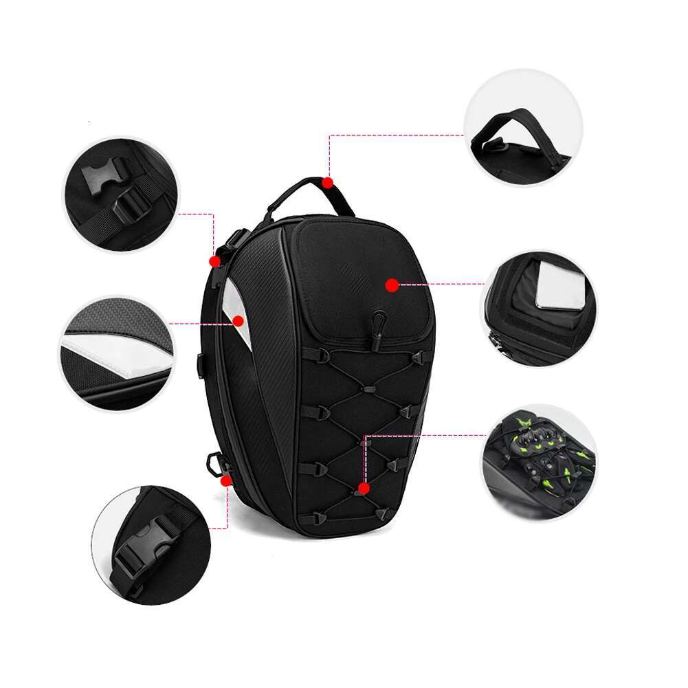 Dual Use Waterproof Helmet Motorcycle Tail 30L-40L Box Rear Seat Bag Large Capacity Rider Backpack Motorbike Accessories