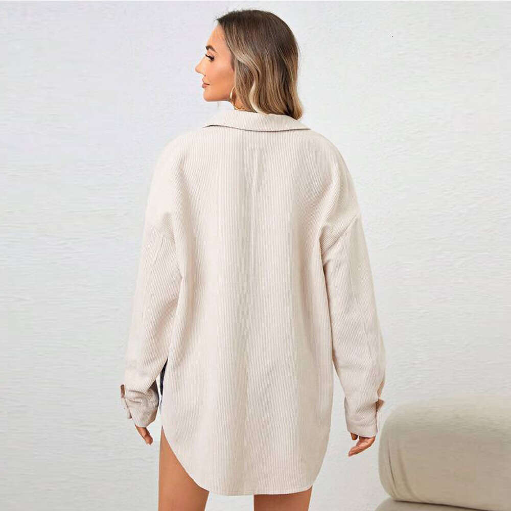 Autumn/Winter New Women's Ins Casual Fashion Loose Corduroy Long Sleeve Jacket KLMY