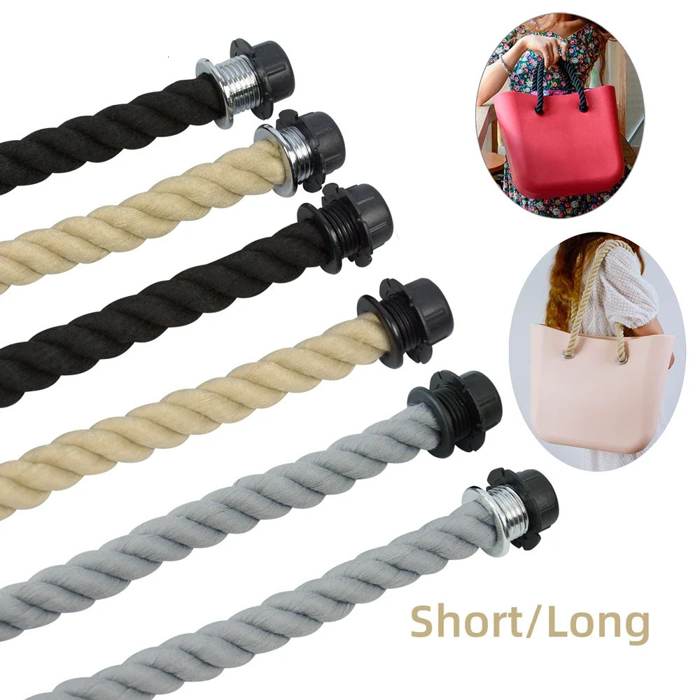 Tanqu 1 Pair Long Short Black Natural Hemp Rope Handle for O Bag Accesorios Obag Women Handbags Classic Mini EVA Handbags 250228