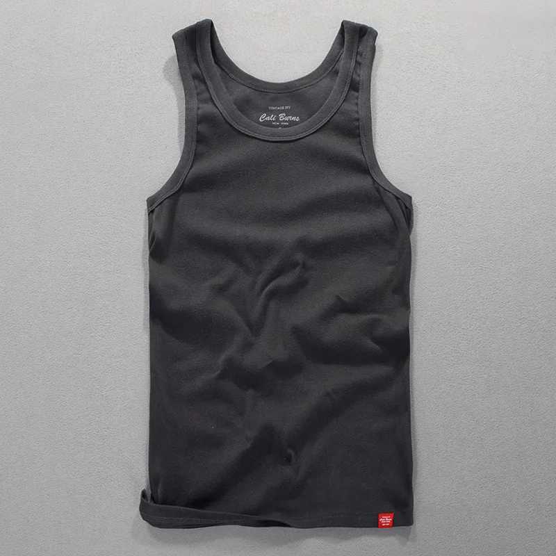 White Tank Top Gym Accessories Men Summer New Casual Solid Sleeveless Vest Male Pure Cotton Gym Shirt Jogger WaistcoatT250318