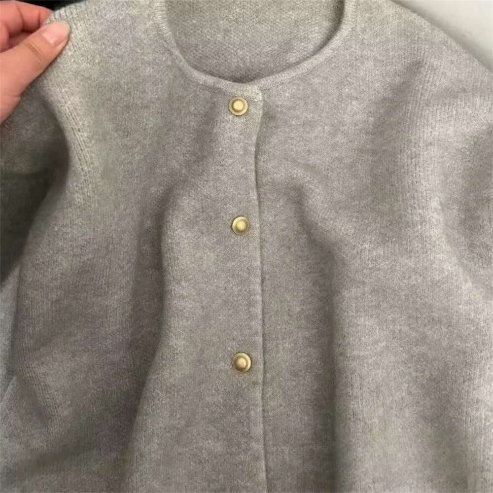 Korean Fashion Round Neck Knit Cardigan Spring Autumn Casual Long Sleeve Loose Wool Sweater For Women Knitwear Basic Coat Tops