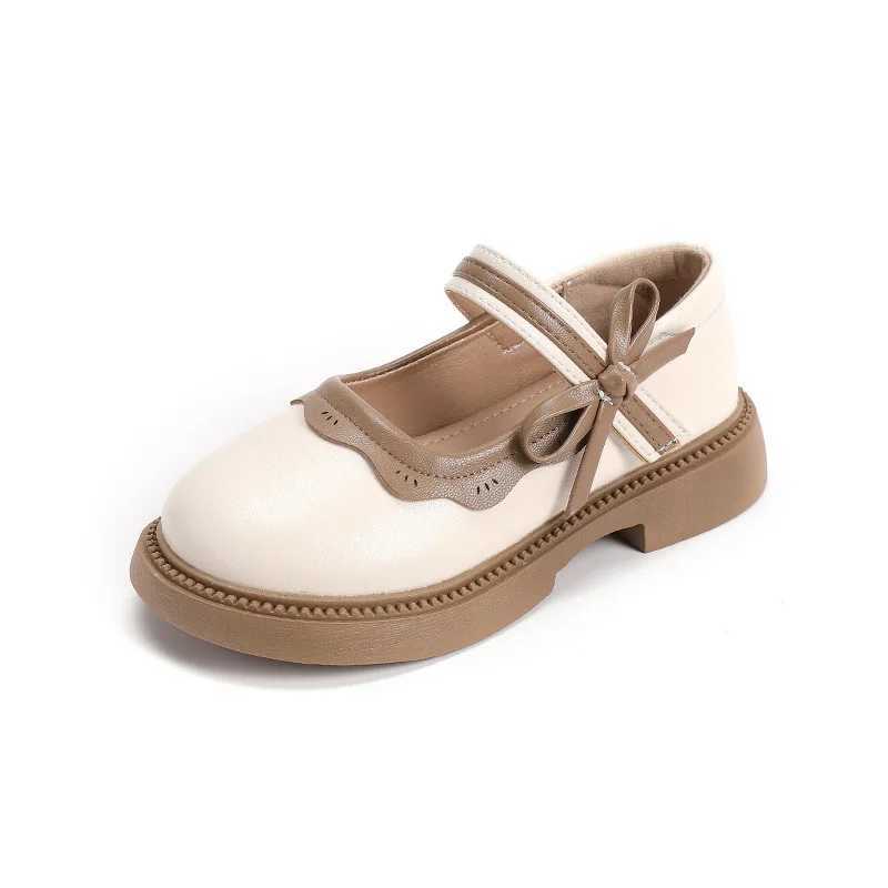 Fashion Girl School Shoes Patchwork Kid Princess Shoes for Children Shallow Toddler Ruffled Edge Leather Shoes Causal Mary JanesT250306