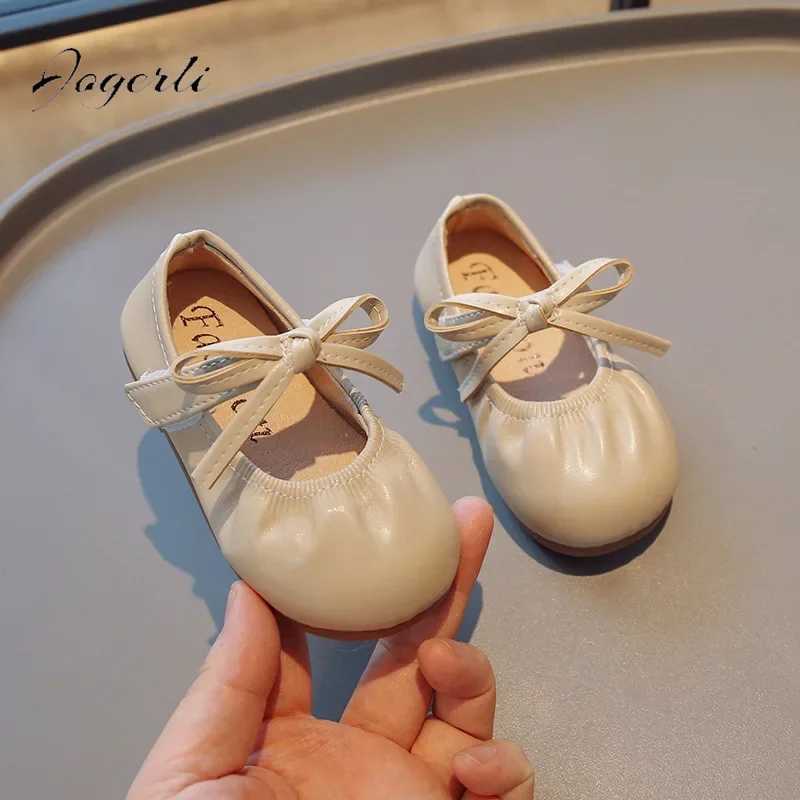 Girls PU Shoes Small 2024 Spring Autumn New Loafer Slip-On Childrens Kids Princess Size 21-30T250306