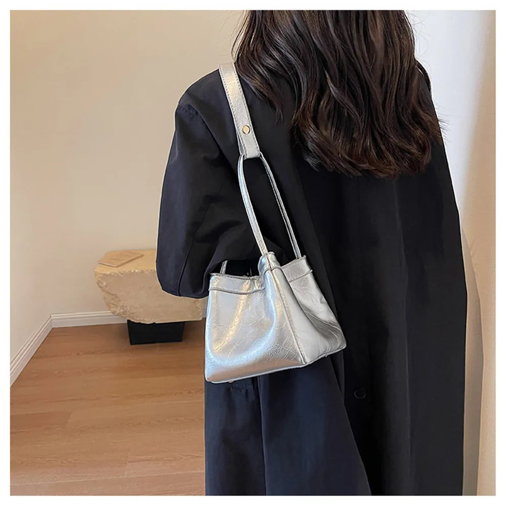 Advanced Silver Crossbody Bags For Women Fashion Handbags Leather Shoulder Bag Tote Bag 250306